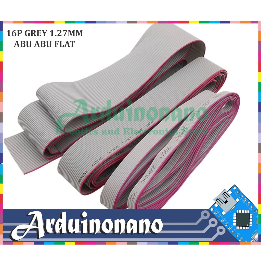 KABEL PITA 16P GREY 1.27MM CABLE ABU ABU FLAT KABEL IDC 2X8 16 PIN