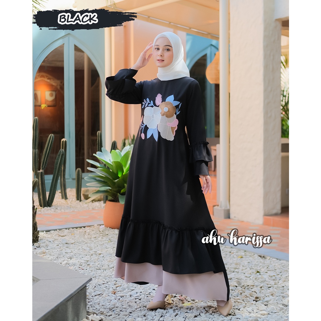 Nauren Dress Bordir ORI Aku Karissa - Gamis Bordir Aku Karissa