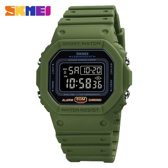 JAM TANGAN SPORT COWOK SKMEI TYPE 1628 ORIGINAL WATERRESIST 50 ATM, Strap Rubber/JAM TANGAN PRIA SKMEI ORIGINAL/SKMEI 1628