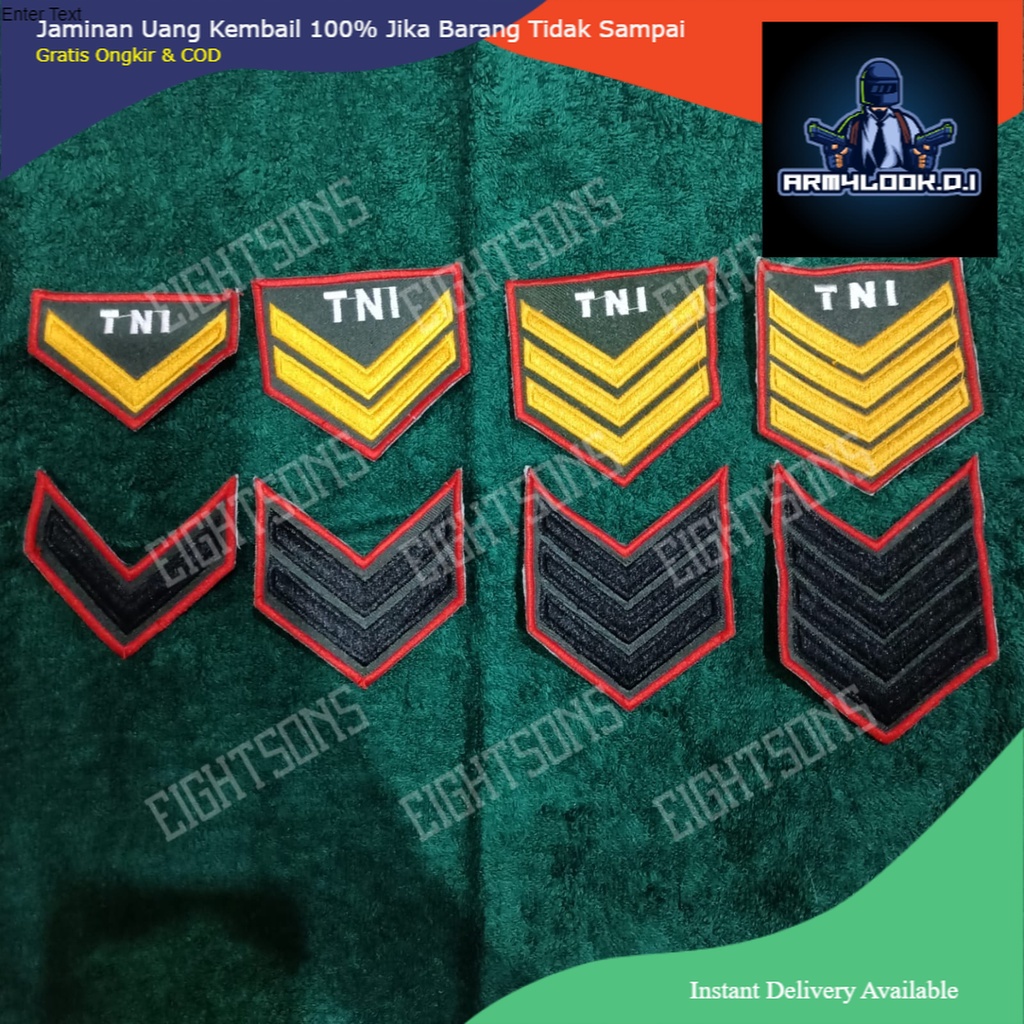 PROMO Pangkat PDL PDH List Merah TNI AD Tentara Serda Sertu Serka Serma List Merah TERMURAH