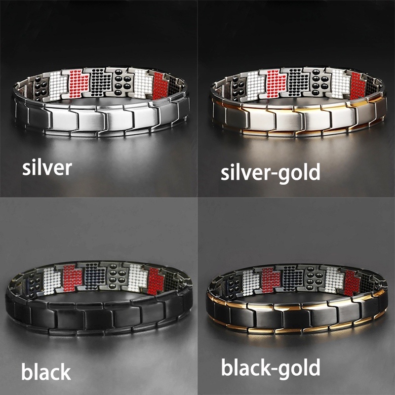 Fashion Pria Wanita Adjustable Gelang Magnetik Kesehatan Energi Terapi Arthritis Stainless Steel Terapi Magnet Gelang