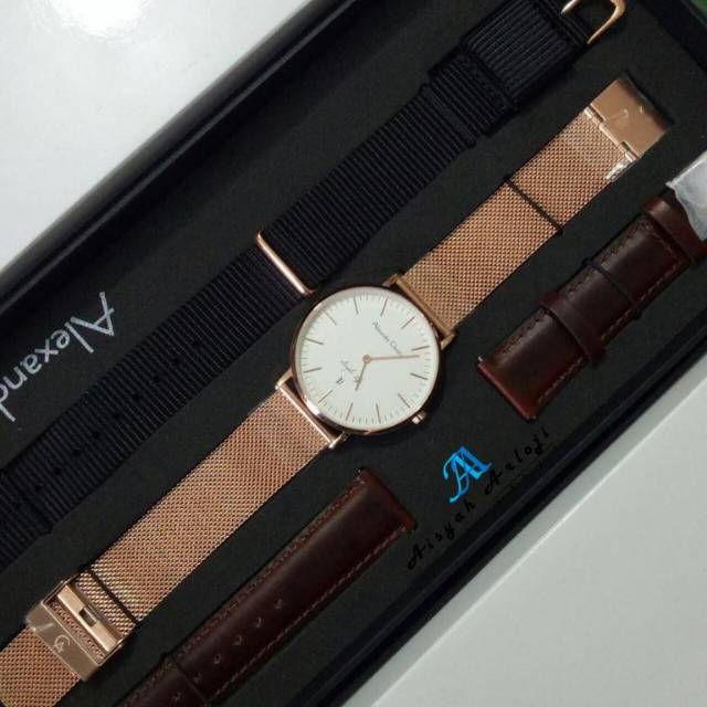 JAM TANGAN ALEXANDRE CHRISTIE AC8566 ROSEGOLD SET ORIGINAL RESMI