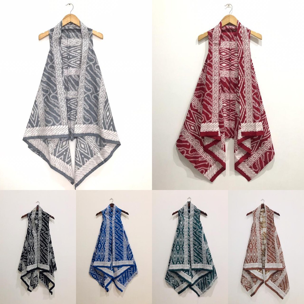 Vest Songket 1 Motif Tenun Parang  Tenun Rompi Outer 