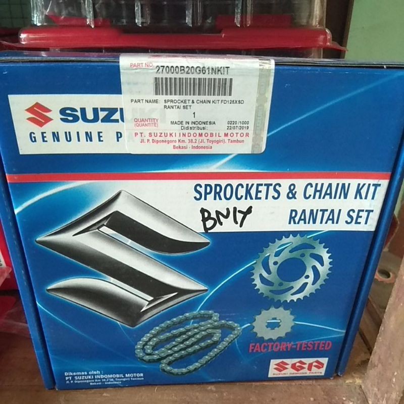 Jual Rantai Gear Gir Set Shogun 125 Smash Titan New Suzuki SGP Asli