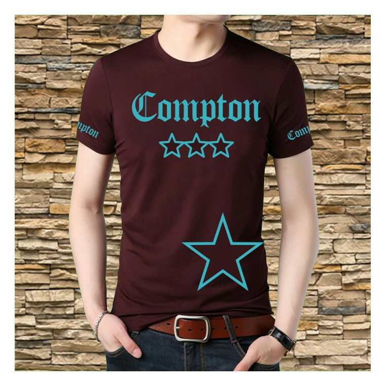 kaos cowok tangan pendek compton