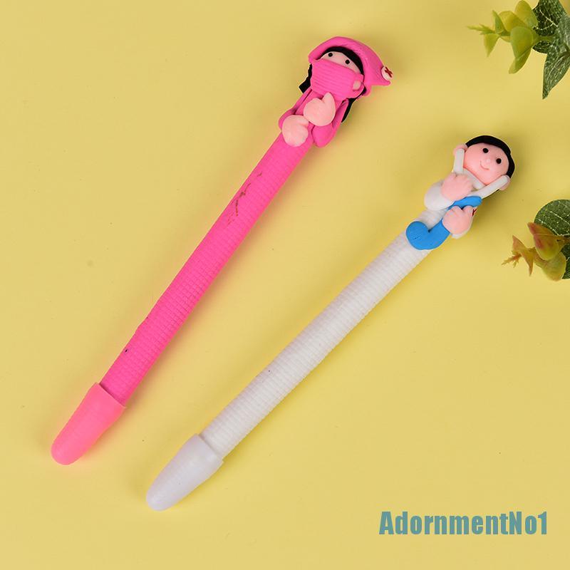 [AdornmentNo1]5Pcs Character Doctor Nurse Polymer Caly Ball Ballpoint Pen Creative Stationery