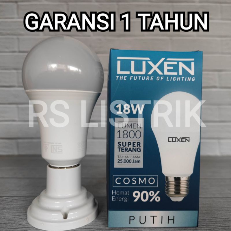 LUXEN LAMPU LED BULB 18W 18 WATT COSMO PUTIH 6500K COOL DAYLIGHT