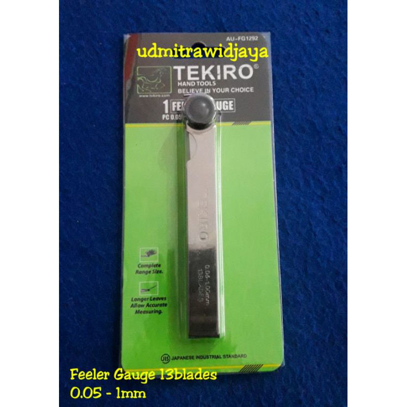 Kunci stel klep Fuller blade Feeler gauge TEKIRO set 13pcs blades Fuller gauge