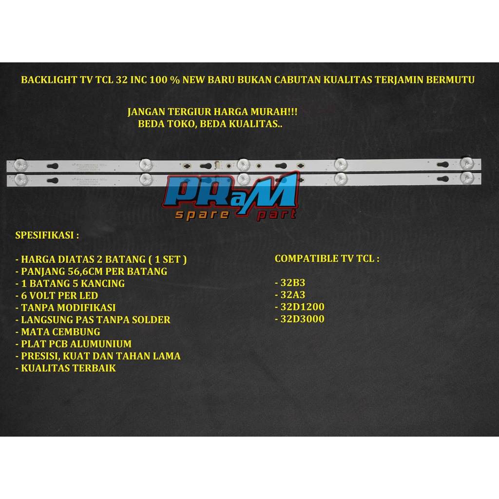 Backlight Led Tv TCL 32 INC 32A3 Lampu Tv TCL BL 32A3 32B3 32A3 32D1200 32D3000
