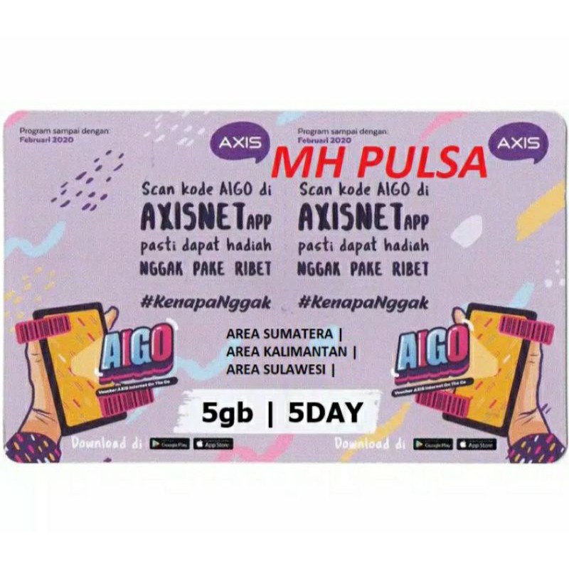 voucher data axis 7,5 Gb 5 hari