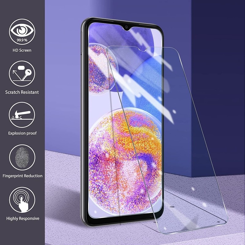 Pelindung Layar Tempered Glass Full Cover HD Anti Gores / Gelembung Untuk Samsung Galaxy M13