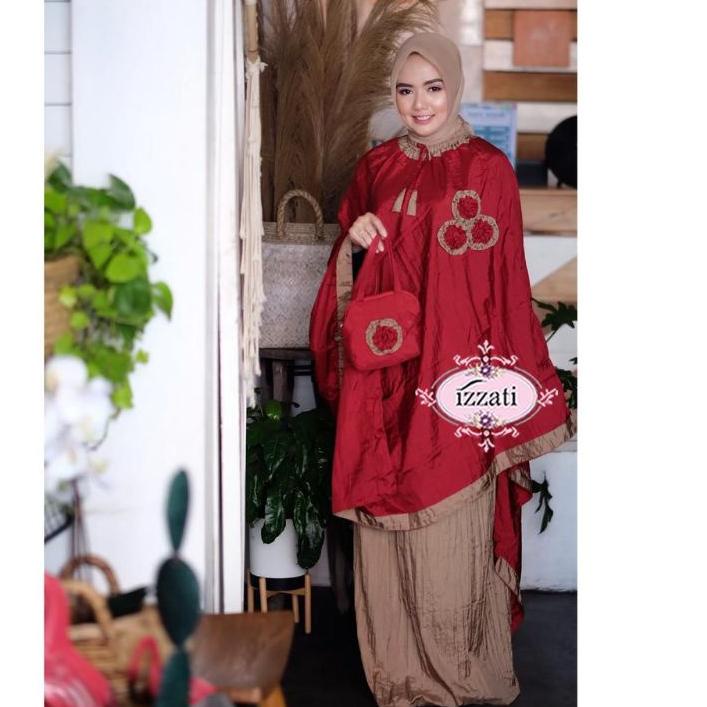 ☆ Mukena parasut ponco tanpa kepala premium mukena traveling ➲