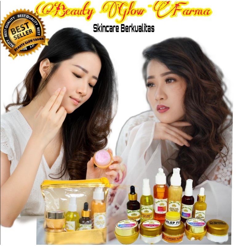 (BISACOD)PAKET GLOWING BEAUTY GLOW FARMA ORI 5in 1 FREE POUCH & BB GLOW