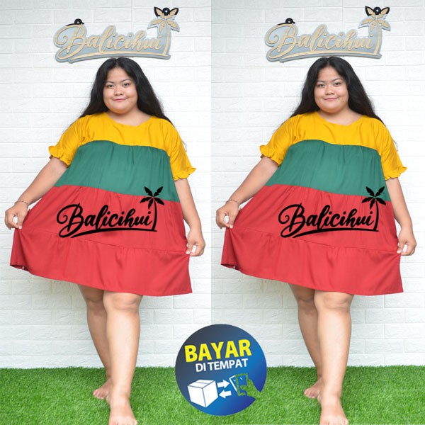 Balicihui Dress Malory Pelangi Jumbo Dress Jumbo Wanita Dress Plus Size Dress Big Size Dress Bali