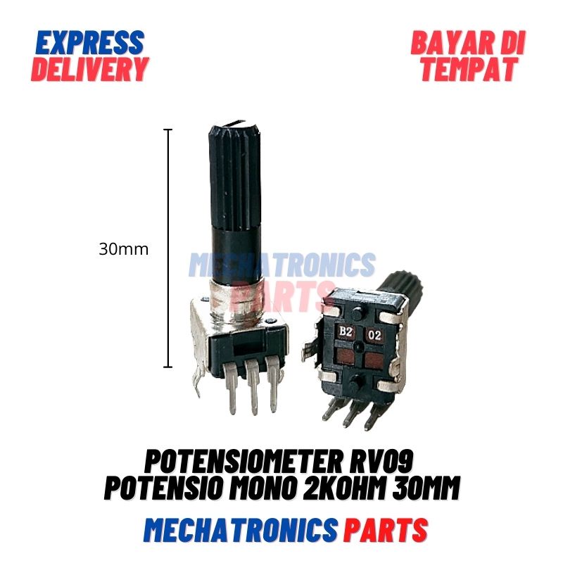 Potensiometer RV09 potensio Mono 2KOHM 30mm