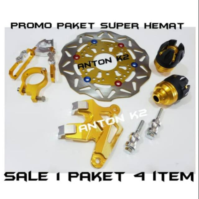VARIASI AKSESORIS PAKET 4 ITEM PIRINGAN CAKRAM DISC DEPAN-TUTUP KALIPER MOTOR VARIO 110/VARIO 125/VA