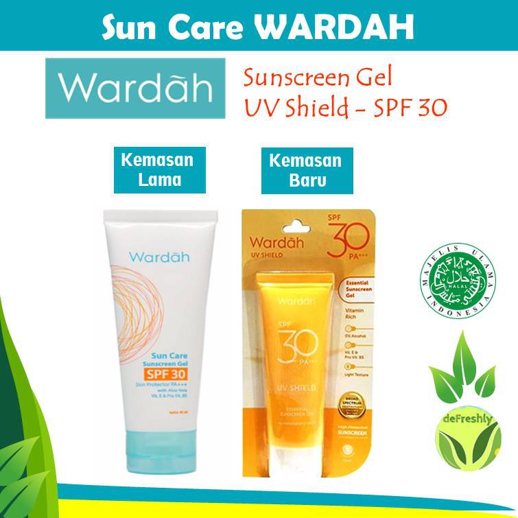 ❤ defreshly ❤ Wardah SUNSCREEN | Sun Care Sunblock Gel SPF 30 SPF35 Tabir Surya UV Shield Essential - 40ML