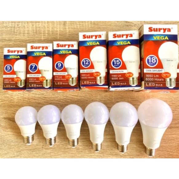 Surya Vega LED Murah Terang 5 7 9 12 15 18 22 Watt All watt Super Murah