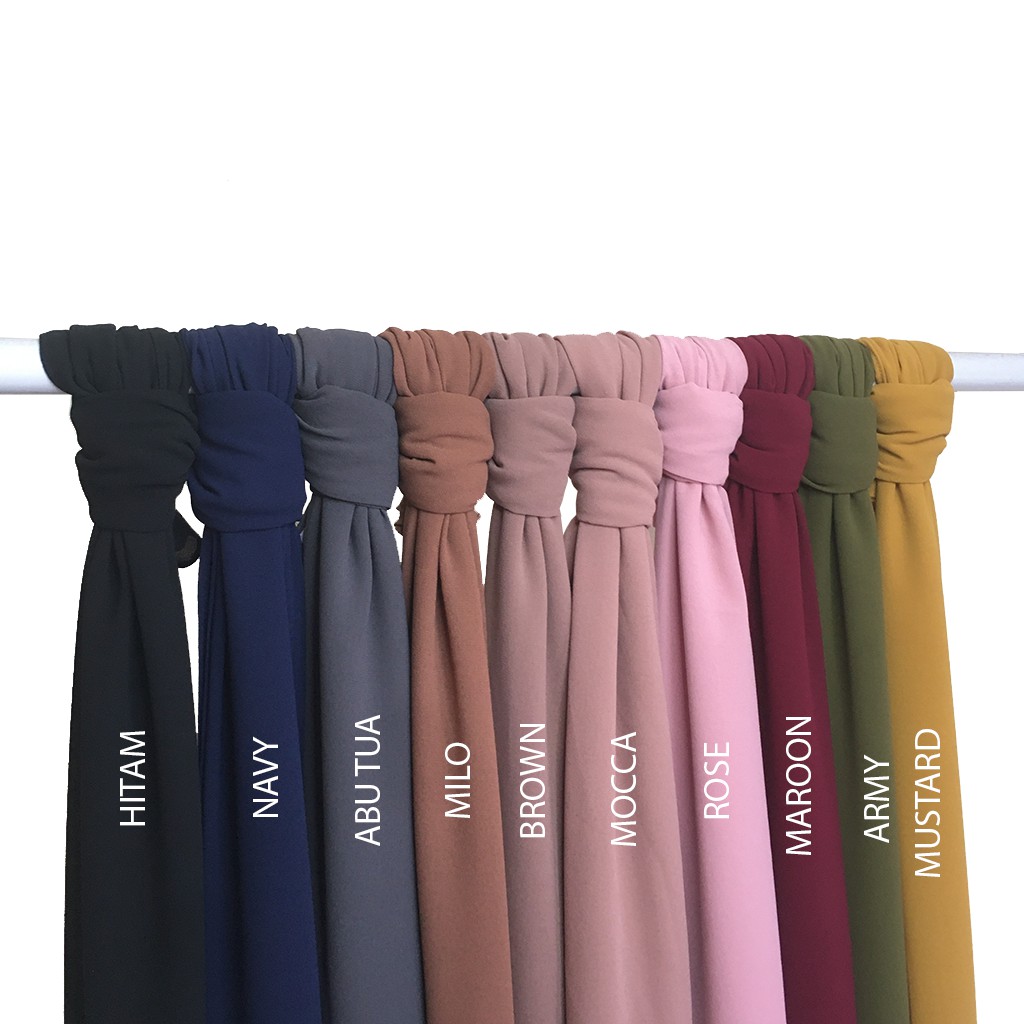 Maula Hijab - Kerudung Pashmina Plisket Lidi Full Tanpa Garis Tengah Jilbab Pasmina Ceruty Babydoll Premium-1
