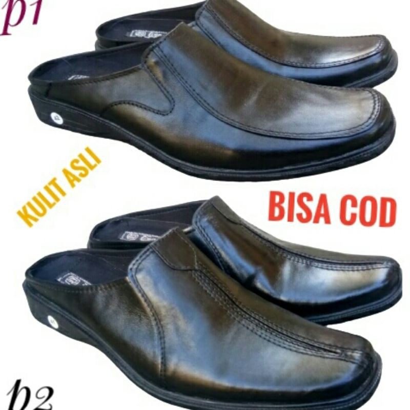 selop sepatu sandal kulit selop kulit asli pria nyaman dipakai