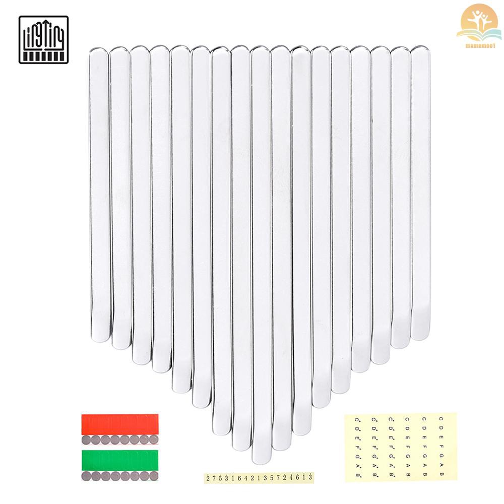 Kalimba Thumb Piano 17 Kunci Bahan Manganese Steel Dengan Stiker Untuk 17 Kunci B / C Major