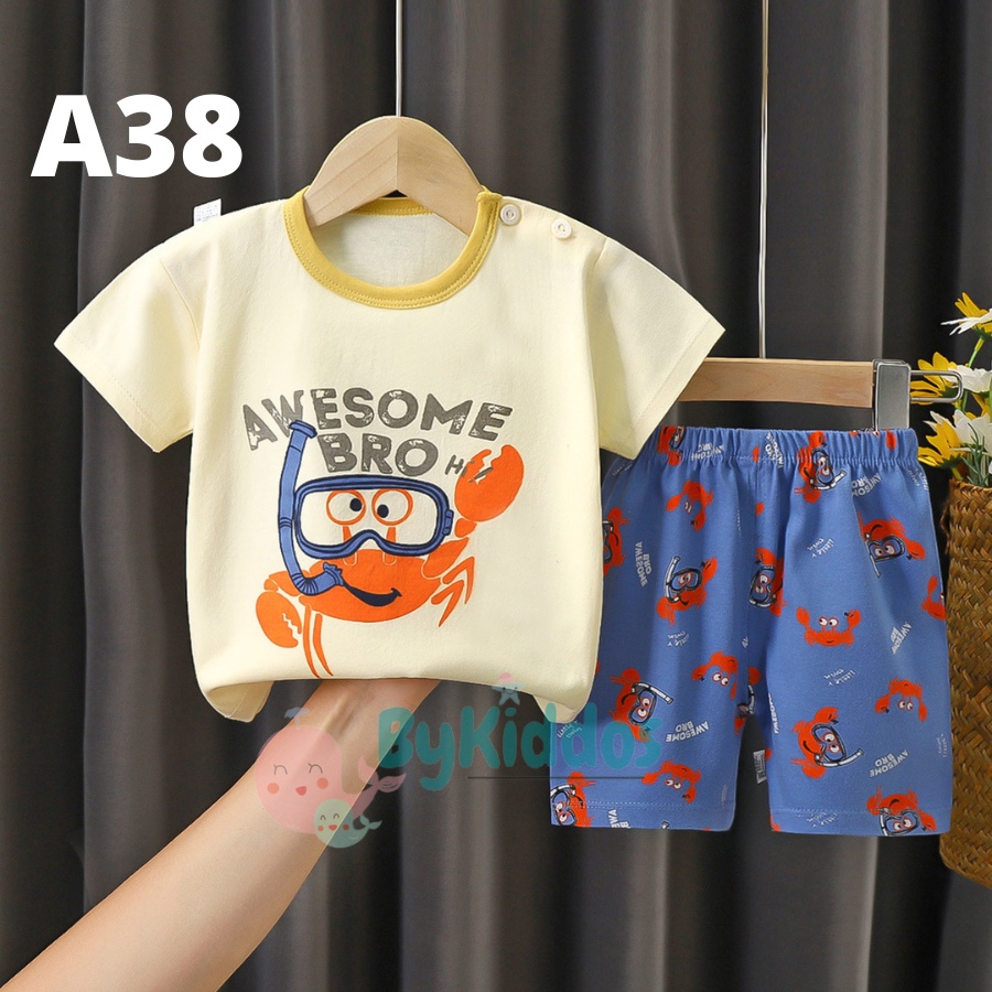 ByKiddos - Setelan Baju Bayi Impor / Baju Anak Laki-laki / Setelan Kaos Anak / Baju Bayi Lengan Pendek PART 5