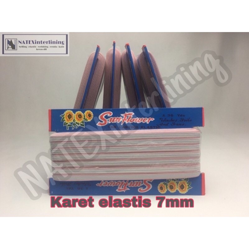 BEE Karet Elastis Papan Ukuran 7mm isi 36 yard