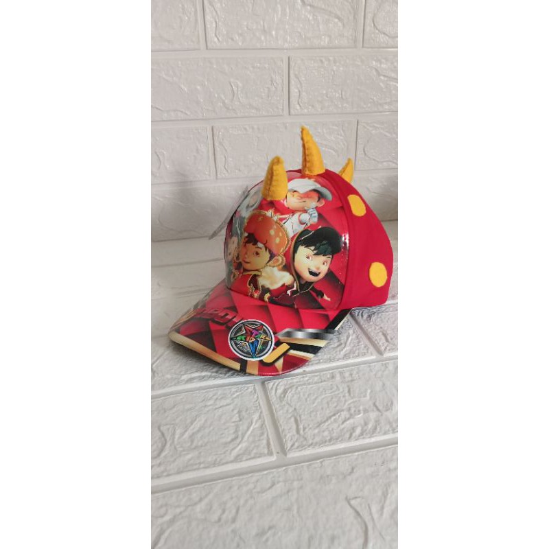 Topi Boboiboy print tanduk anak topi baseball karakter boboiboy