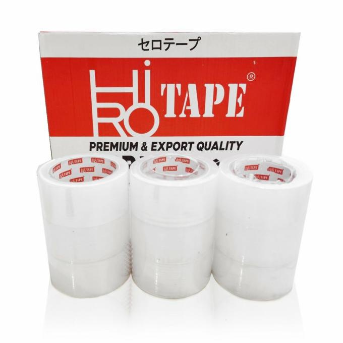 

Lakban Bening Coklat - 2 Inch X 90 Yard - Hirotape - 1 Dus Isi 72 Roll