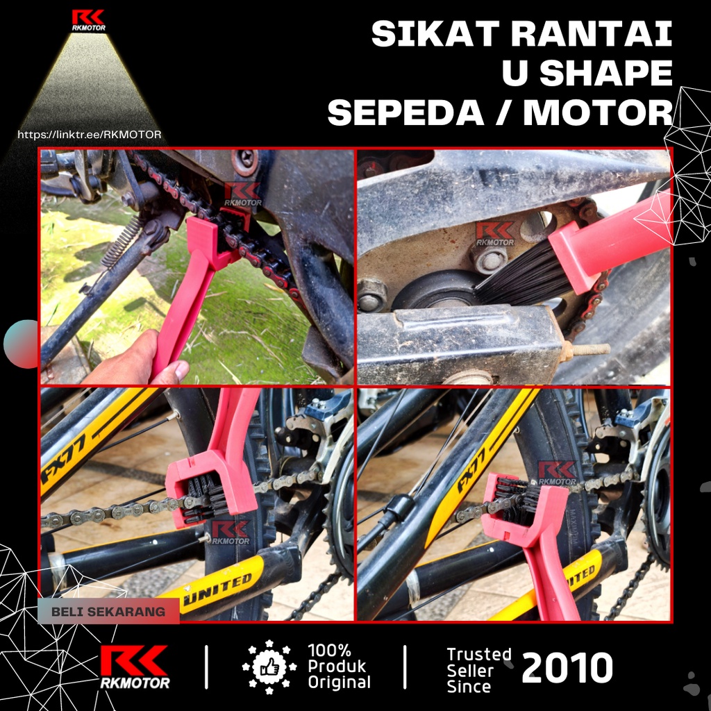 Sikat Rantai Sepeda dan Motor U Shape Alat Pembersih Sprocket Gear-5