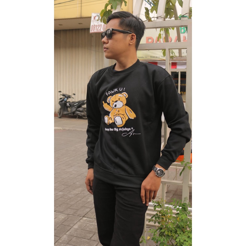 Crewneck Teddy Fawk U Black Arjukya