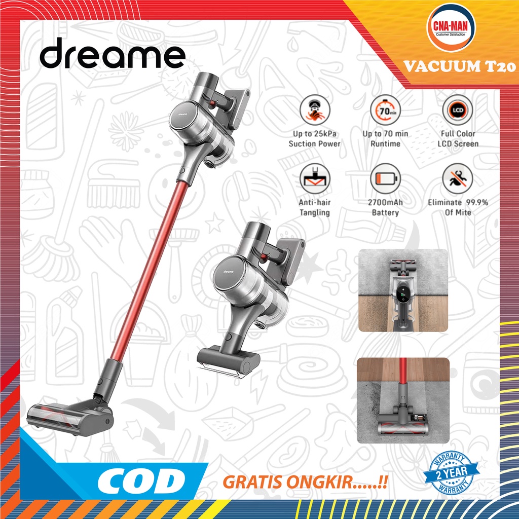 Dreame T20 Wireless Vacuum Cleaner Handheld Cordless Penyedot Debu