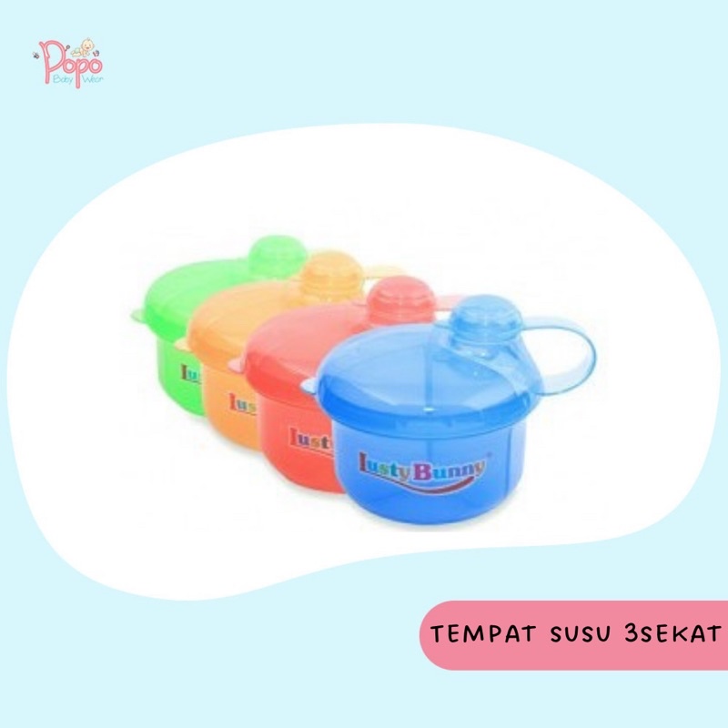 TEMPAT REFILL SUSU FORMULA LUSTY BUNNY/MILK POWDER DISPENSER 3SEKAT PUTAR