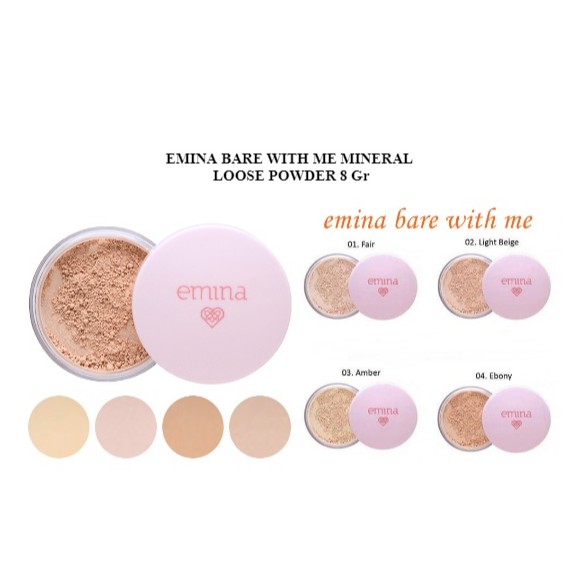 Emina Bare With Me Mineral Loose Powder 8gr Bedak Tabur Shopee Indonesia