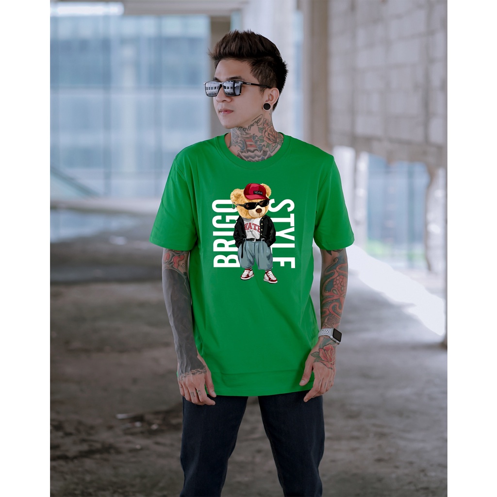 Kaos Distro BRIGO Beruang Style || BRIGO Kaos Lengan Pendek Bear Style || Kaos Katun Combed M-XL ( Pria &amp; Wanita )