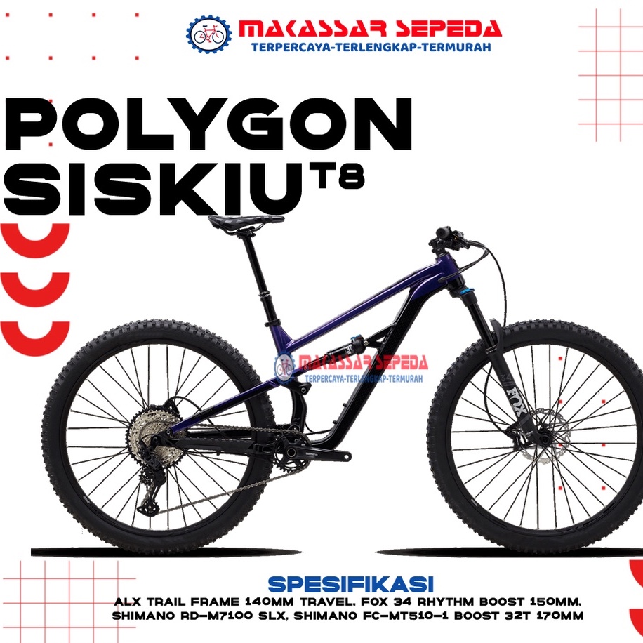 SEPEDA GUNUNG MTB POLYGON SISKIU T8 ALLOY 12 SPEED HYDRAULIC DISCBRAKE