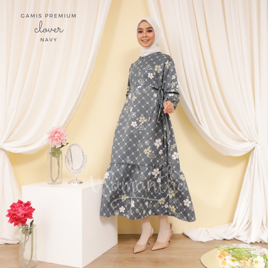 Gamis Homedress Silk Premium Motif Clover