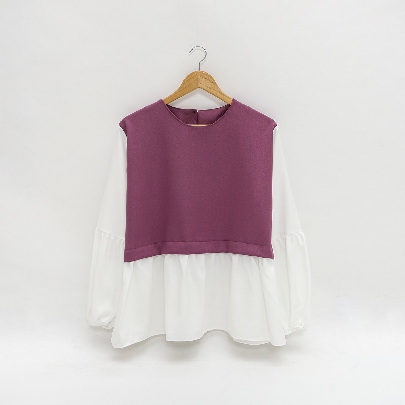 Keyla Blouse - Blouse Big Size - Ukuran S M L XL 2XL 3XL 5L Atasan Jumbo - Blouse Jumbo-Lave Tua