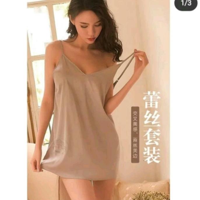 Lingerie Seksi Lingerie Sexy Daster Seksi Baju Tidur Seksi - Hitam
