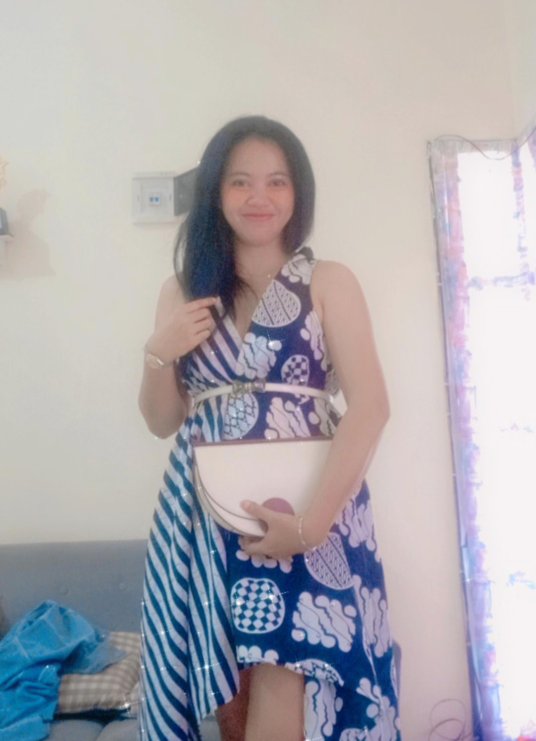 Vest Monochrome Seling Salur Baju Batik Kantoran Wanita Casual Formal Katun Halus Motif Monokrom