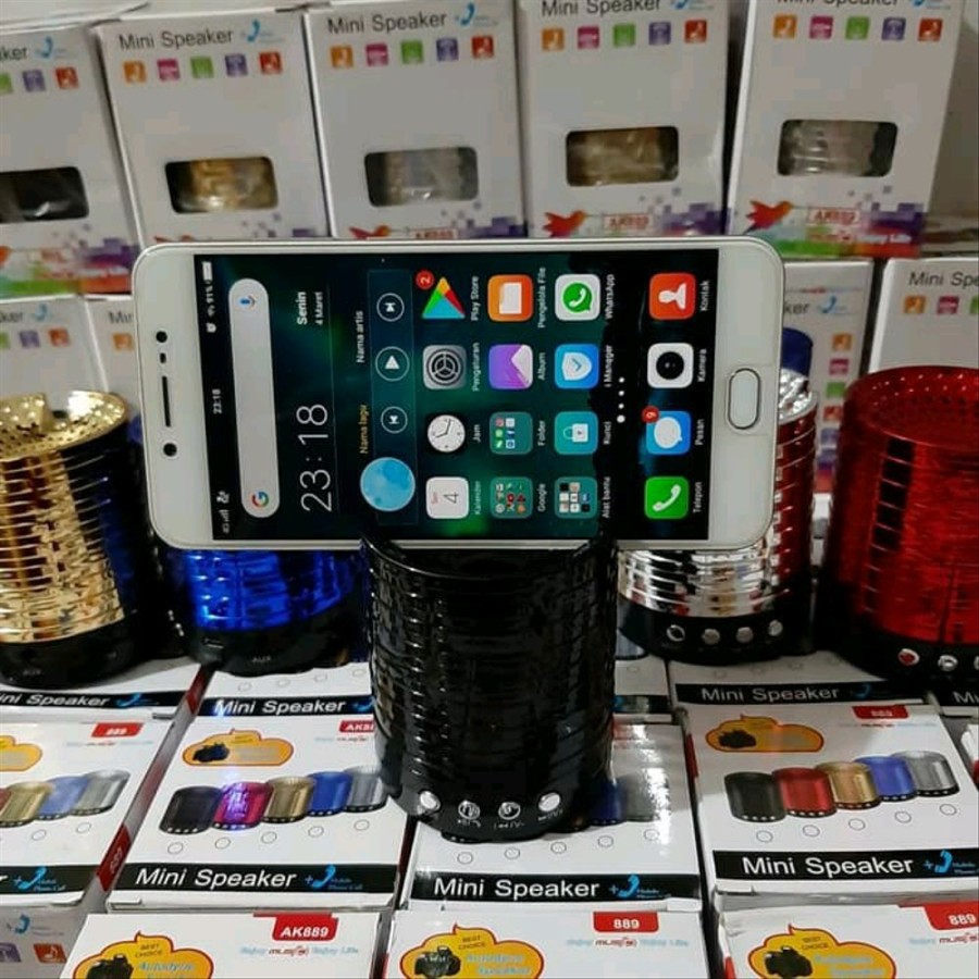 Mini Speaker Bluetooth Standing Dudukan HP AK 889