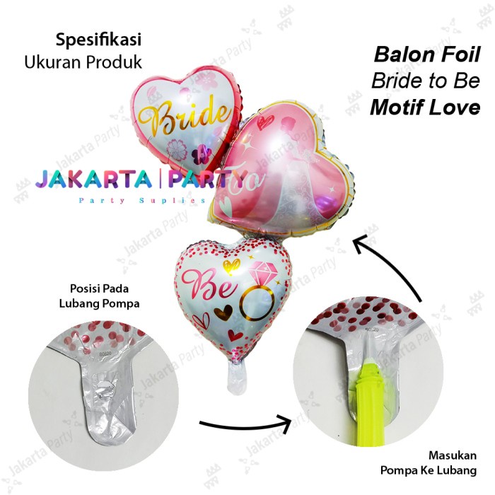 Balon Foil love Susun Bride To Be JUMBO / Balon Foil Bride To Be Susun