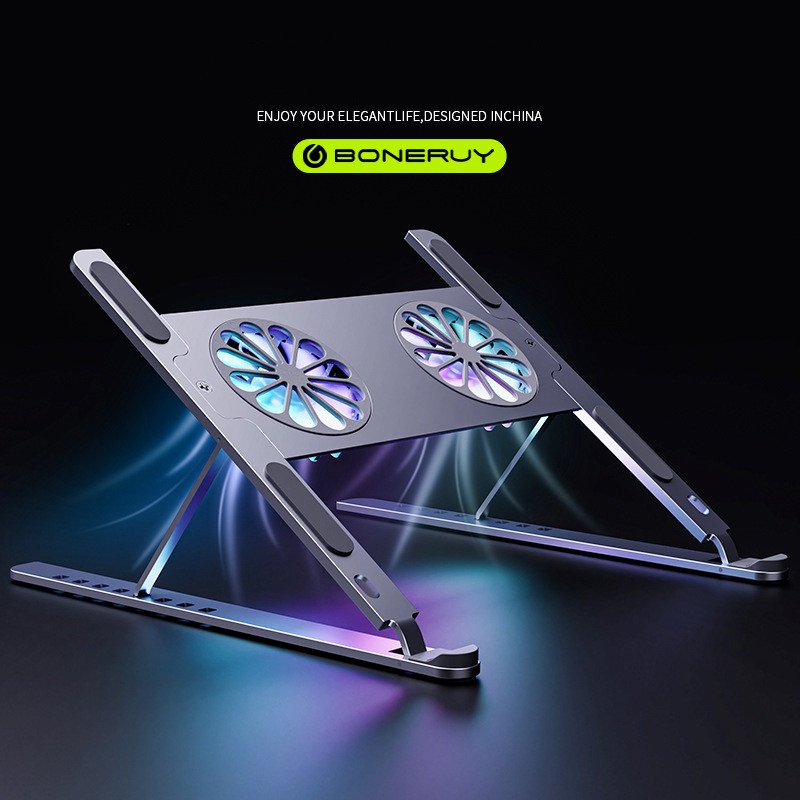 XNYOCN Aluminium Alloy Komputer Cooling Stand Portabel Lipat Notebook Stand Aluminium Alloy Tablet Komputer Stand