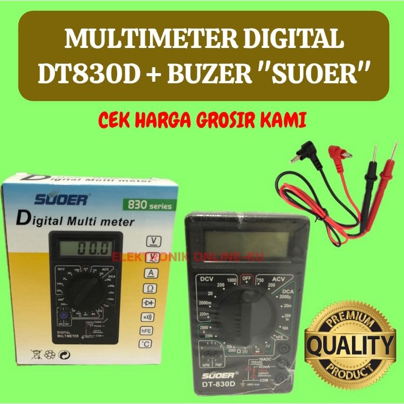 MULTIMETER DIGITAL DT830 D + BUZER SUOER