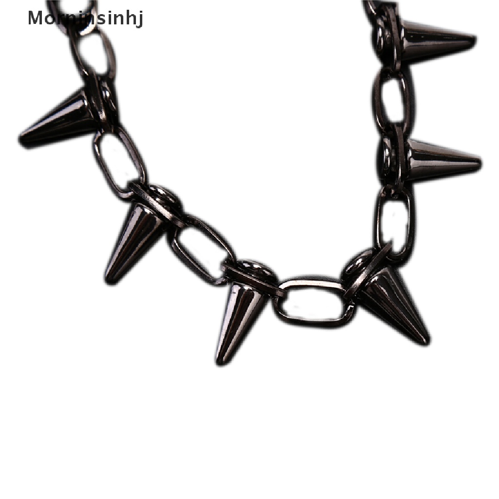 Mor Kalung Choker Punk Gothic Rock Hias Rivet Spike Rantai Sambung Untuk Biker