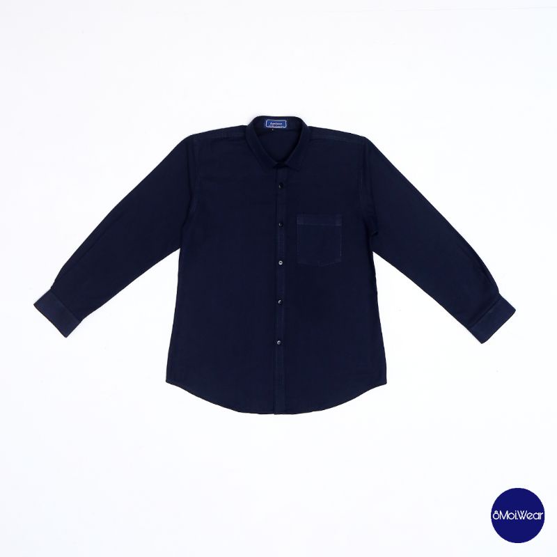 Kemeja Casual Pria Polos Lengan Panjang - Formal Cotton Premium - Kasual