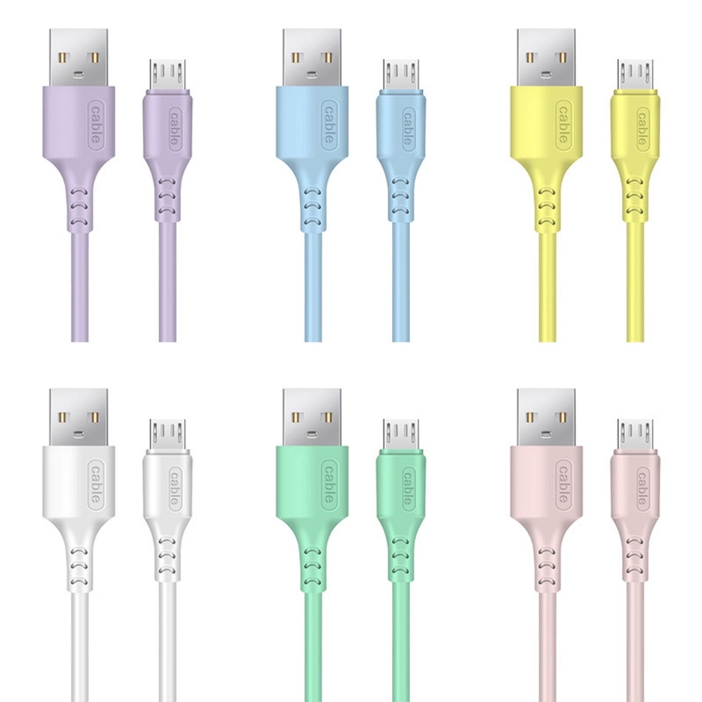 Kabel Charge Macaron V8 Micro USB Fast Charging - Cable Data Charger