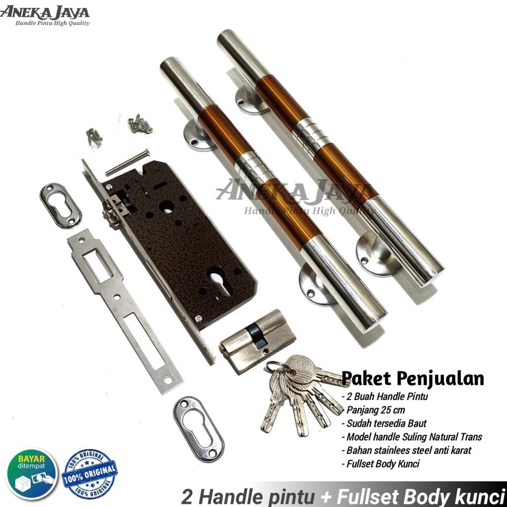 Satu set handle pintu rumah 25 cm murah minimalis tarikan pintu pull stainless gagang pintu awet