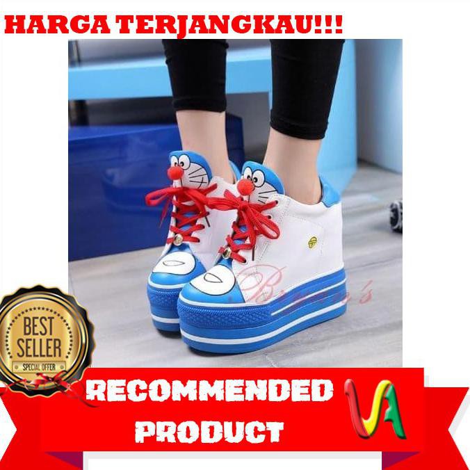 Sepatu Boots Wanita /sepatu Korea/sepatu boots Doraemon/sepatu flat boots wanita