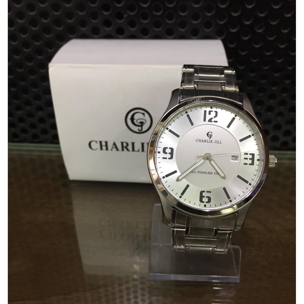 JAM TANGAN PRIA CHARLIE JILL 1541 SILVER ORIGINAL
